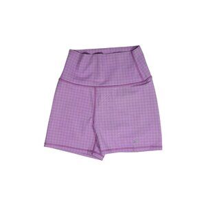 ALO Yoga 4" Vapor High-Waist Gingham Short in Pink Lavender